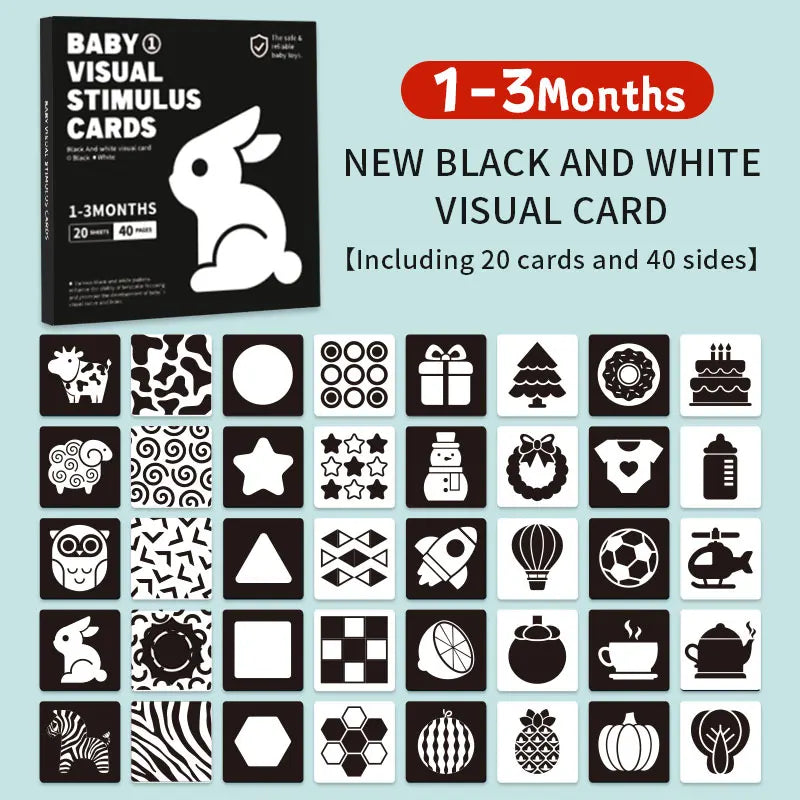 Black and red visual early education card for newborns, visual stimulation of color cognition, flashing new children's early edu by Creative Vault Marketplace