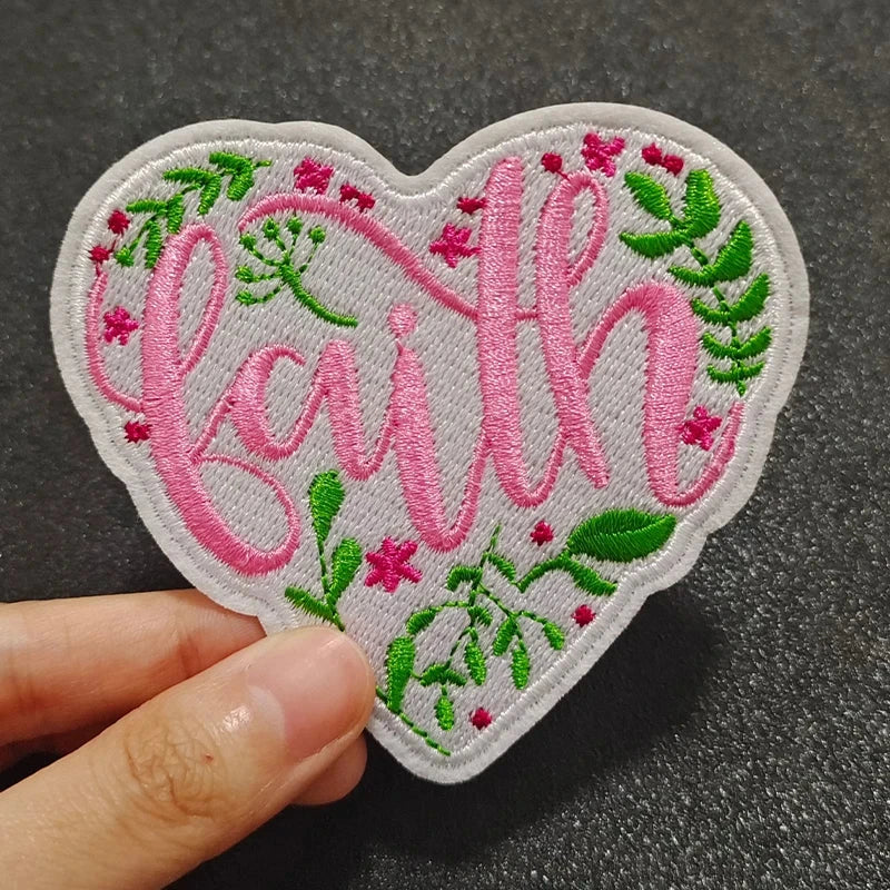 Express Your Passion with the God Faith Heart Embroidery Patch by Creative Vault Marketplace