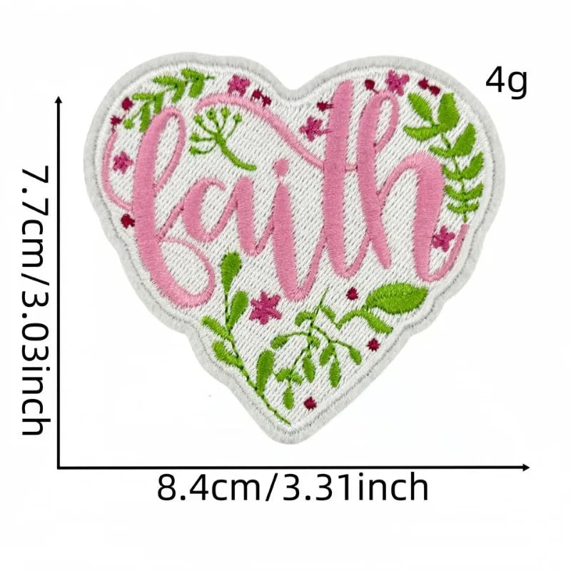 Express Your Passion with the God Faith Heart Embroidery Patch by Creative Vault Marketplace