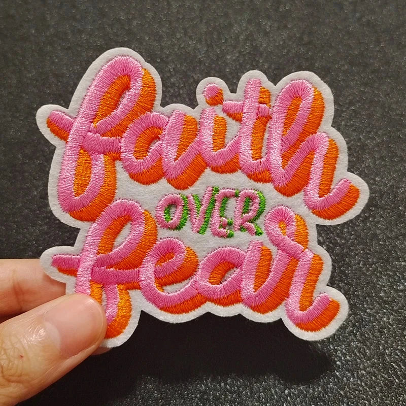 God Faith Pink Heart Embroidery Patch – Perfect for Personalizing Your Style by Creative Vault Marketplace