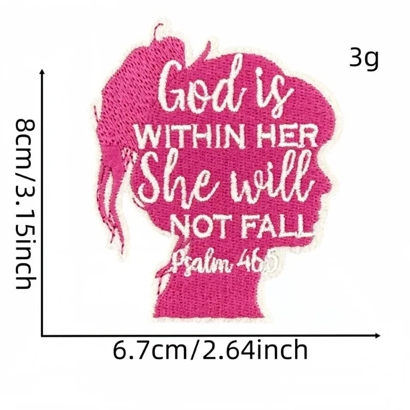 God Faith Pink Heart Embroidery Patch – Perfect for Personalizing Your Style by Creative Vault Marketplace