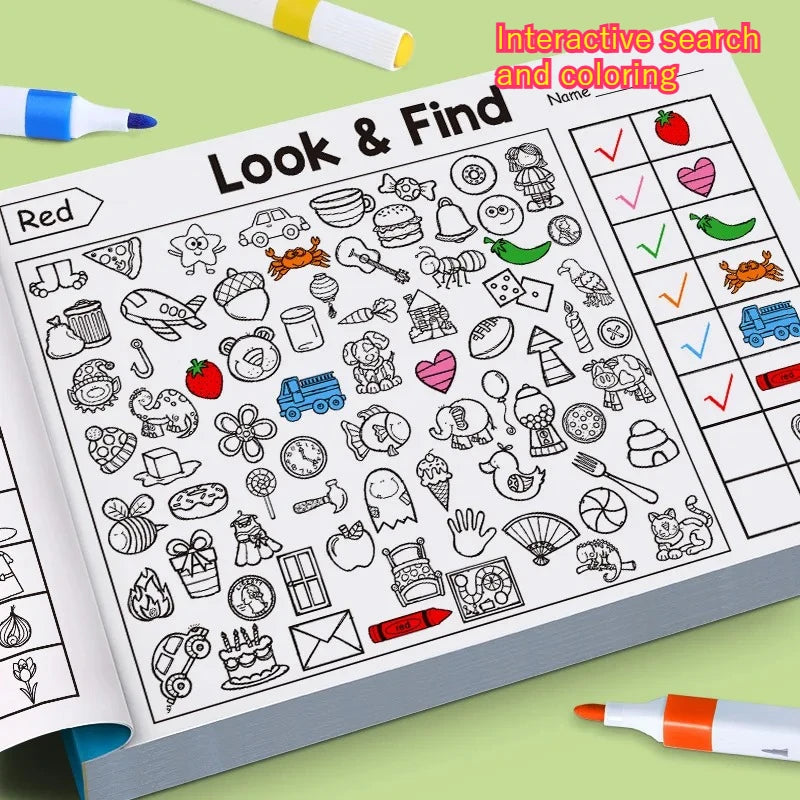 Children's Search for Items Game, Enhance Visual Perception, Fun Coloring Book, Focus and Attention, Handwriting Exercise Book by Creative Vault Marketplace