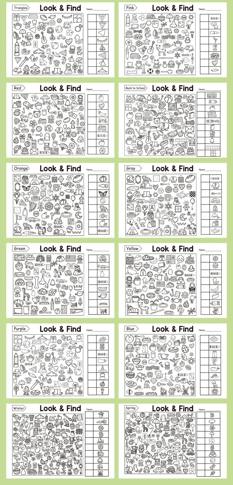 Children's Search for Items Game, Enhance Visual Perception, Fun Coloring Book, Focus and Attention, Handwriting Exercise Book by Creative Vault Marketplace
