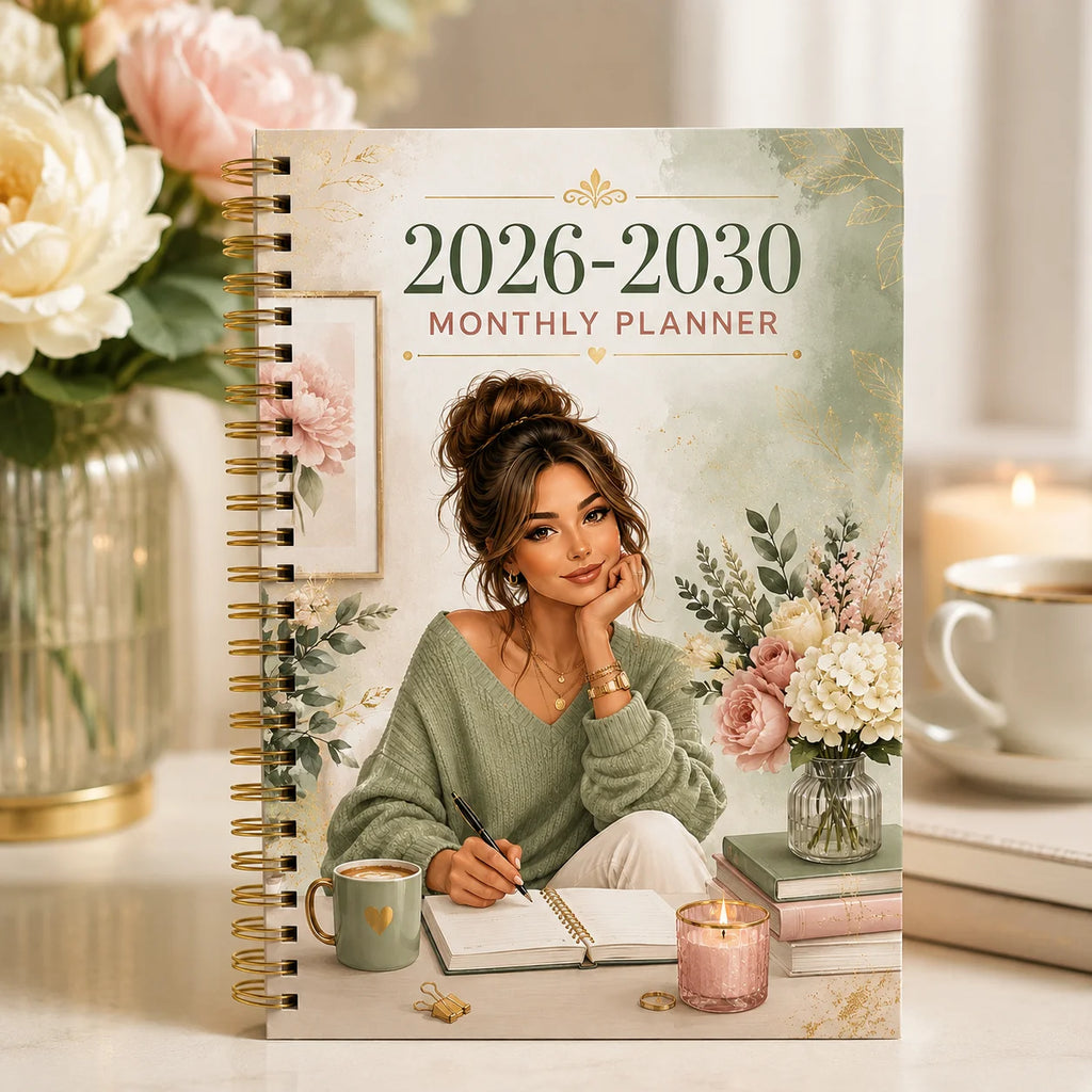 2026-2030 Monthly Planner Journal, A5 Spiral-Bound Life Organizer with Weekly & Monthly Views, Perfect for Work, School & Person by Creative Vault Marketplace