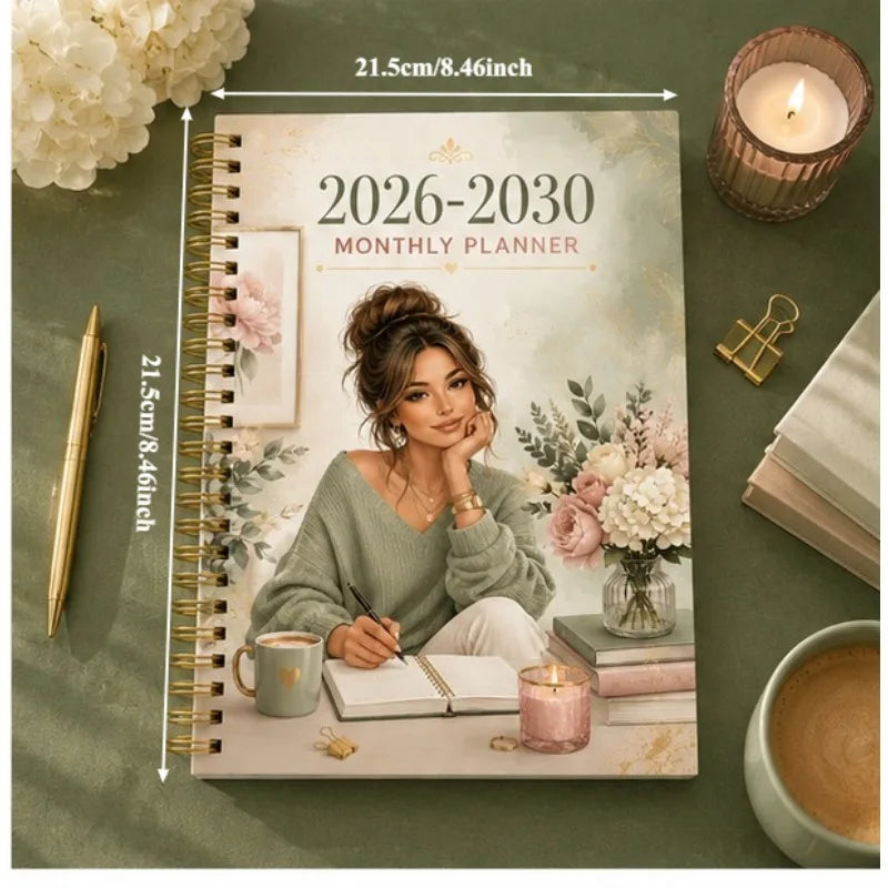 2026-2030 Monthly Planner Journal, A5 Spiral-Bound Life Organizer with Weekly & Monthly Views, Perfect for Work, School & Person by Creative Vault Marketplace