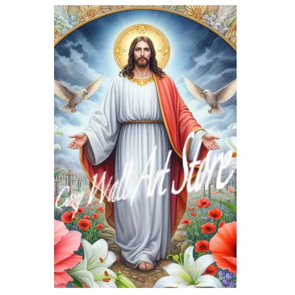 Jesus & Mary Sacred Canvas Wall Art by Creative Vault Marketplace