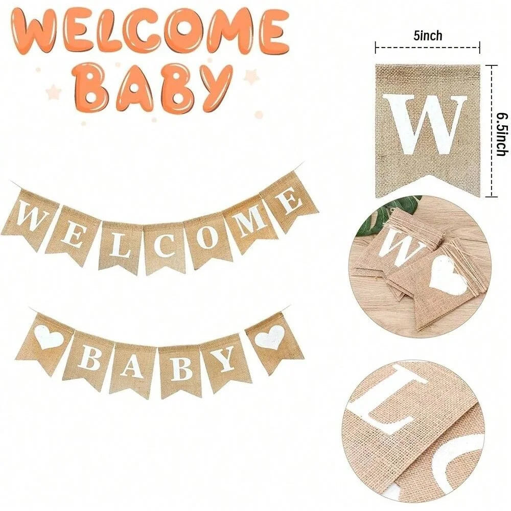 Welcome Baby Sign Banner Newborn Birth Sign For Girls Boys Baby Announcement Sign Decorations Banners by Creative Vault Marketplace