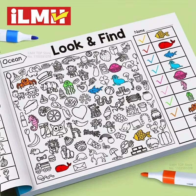 Children's Search for Items Game, Enhance Visual Perception, Fun Coloring Book, Focus and Attention, Handwriting Exercise Book by Creative Vault Marketplace