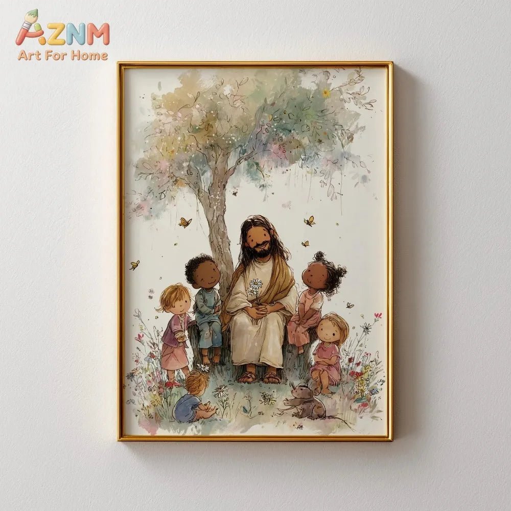 Jesus Teaching . Print. Christian Wall Art For Home. Faith Art Illustration. Bible Print Decor by Creative Vault Marketplace