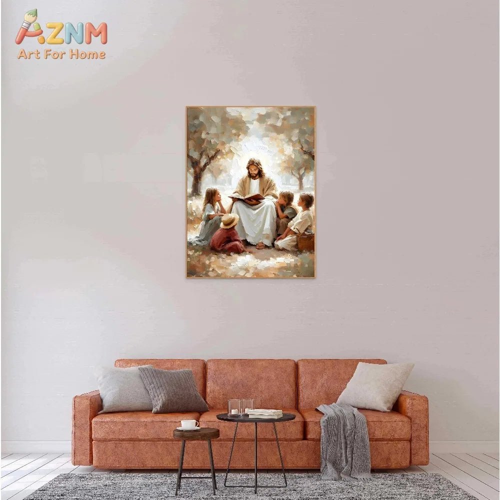 Jesus Teaching . Print. Christian Wall Art For Home. Faith Art Illustration. Bible Print Decor by Creative Vault Marketplace