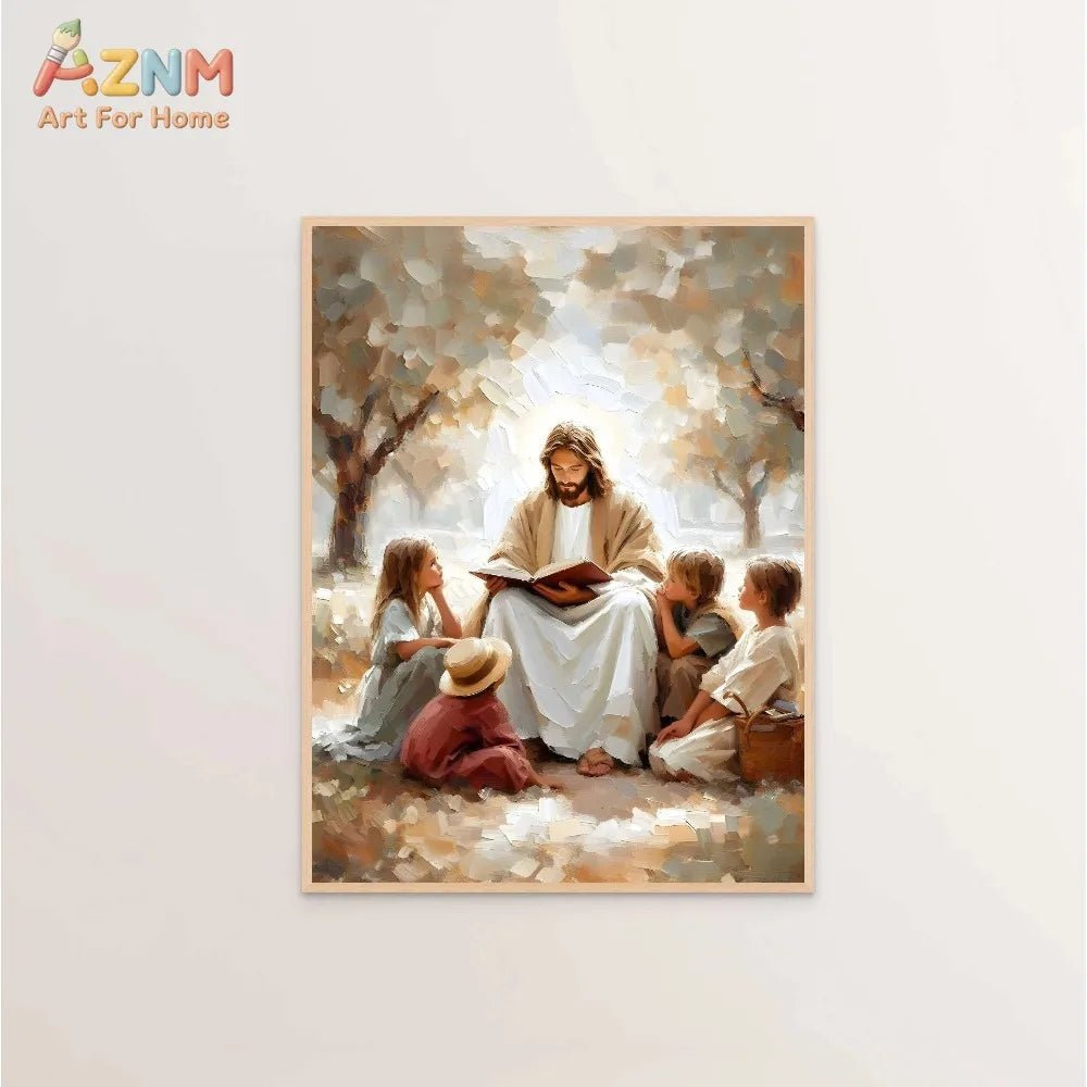 Jesus Teaching . Print. Christian Wall Art For Home. Faith Art Illustration. Bible Print Decor by Creative Vault Marketplace