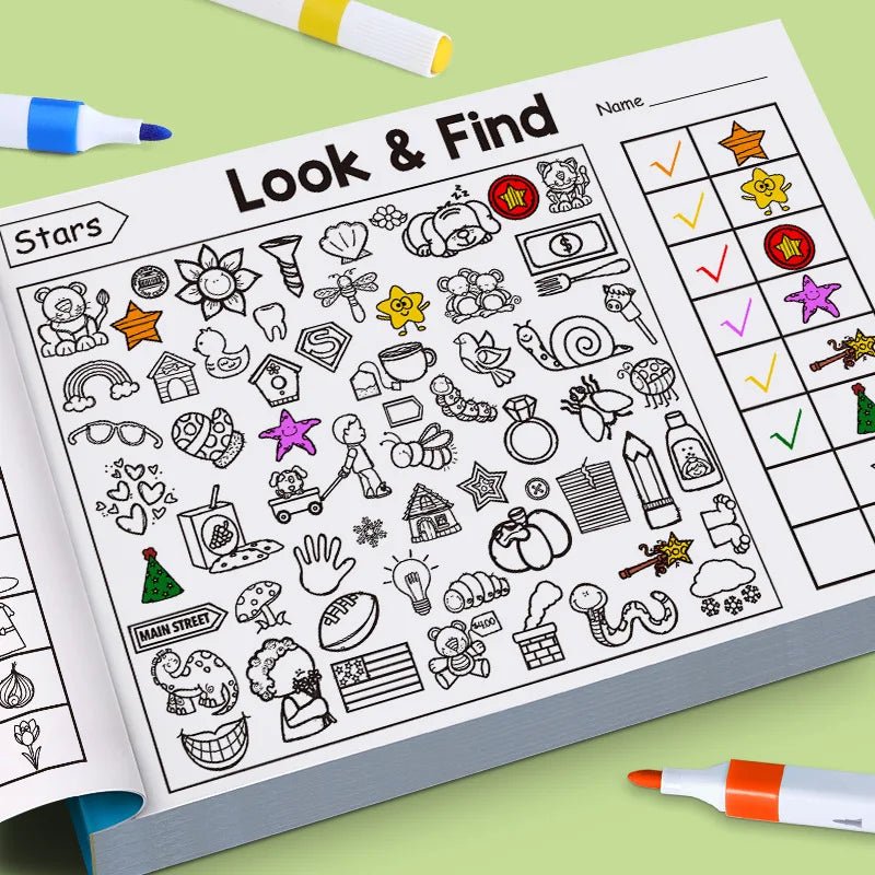 Children's Search for Items Game, Enhance Visual Perception, Fun Coloring Book, Focus and Attention, Handwriting Exercise Book by Creative Vault Marketplace