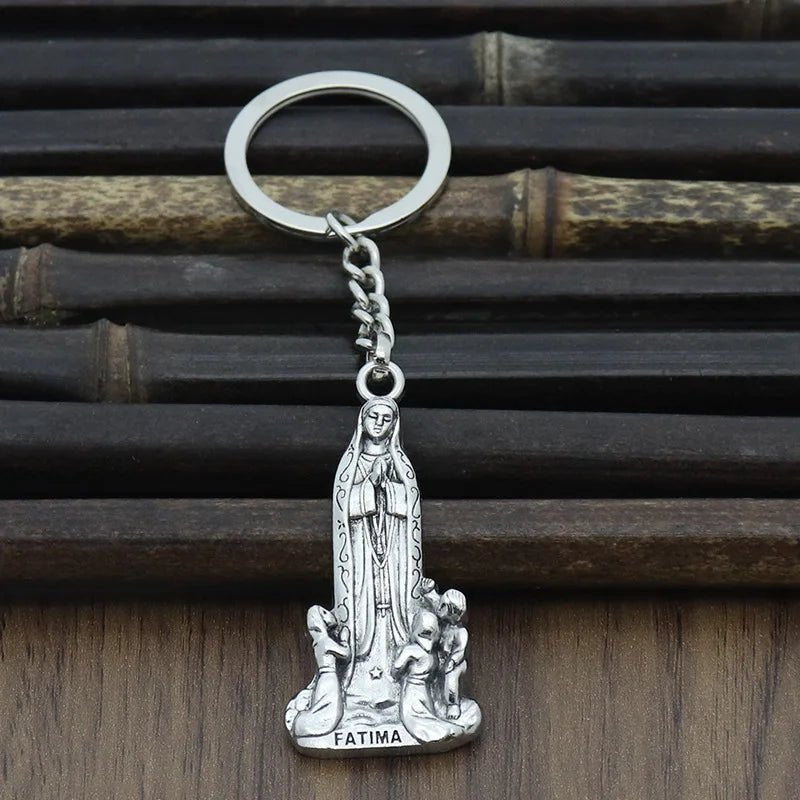 Catholic Christian Religious Icon Saint Fatima Virgin Jewelry Necklace Car Exquisite Key Chain Pendant Key Chain Wholesale by Creative Vault Marketplace