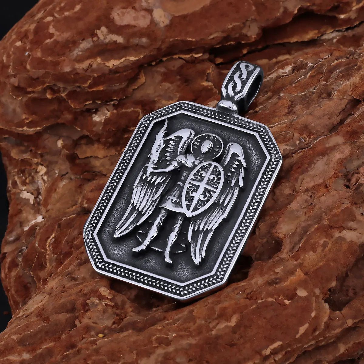 Religious Guard Archangel St. Michael Necklace Christian Faith Amulet Pendant Stainless Steel Gold Color Jewelry for Lover Gift by Creative Vault Marketplace