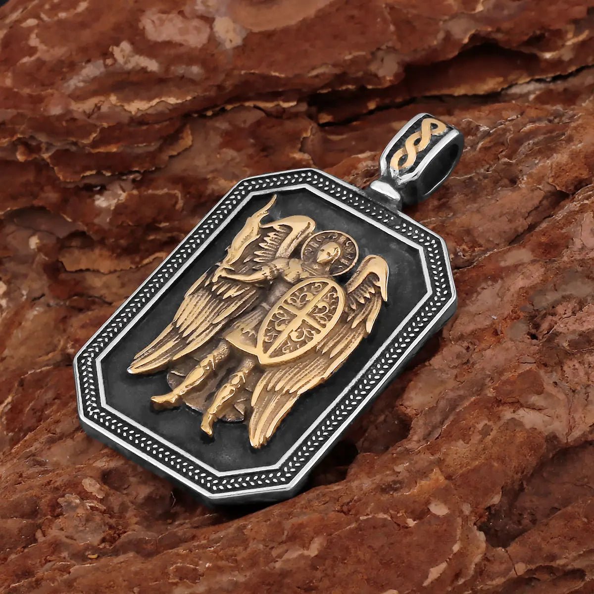 Religious Guard Archangel St. Michael Necklace Christian Faith Amulet Pendant Stainless Steel Gold Color Jewelry for Lover Gift by Creative Vault Marketplace