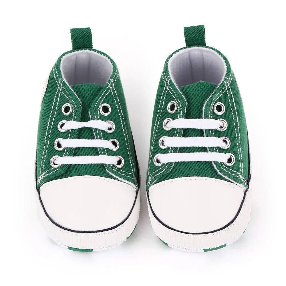 Spring New Baby Shoes Boy and Girl Classic Canvas Casual Sneakers Soft Sole Non-Slip Walking Newborn Toddler Shoes First Walkers by Creative Vault Marketplace