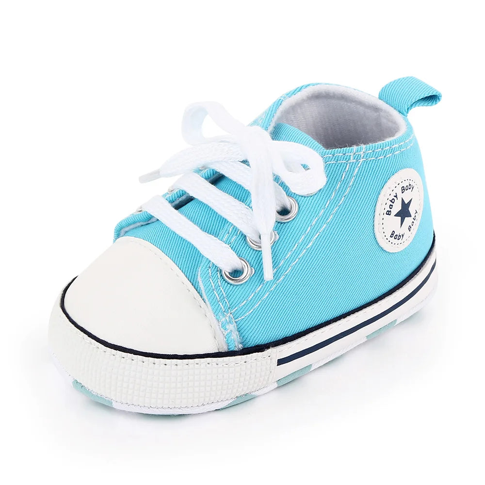 Spring New Baby Shoes Boy and Girl Classic Canvas Casual Sneakers Soft Sole Non-Slip Walking Newborn Toddler Shoes First Walkers by Creative Vault Marketplace