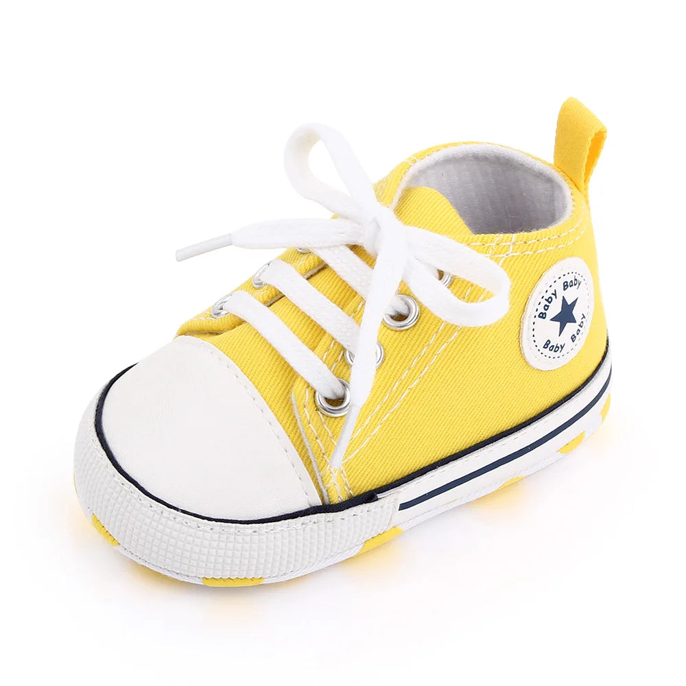 Spring New Baby Shoes Boy and Girl Classic Canvas Casual Sneakers Soft Sole Non-Slip Walking Newborn Toddler Shoes First Walkers by Creative Vault Marketplace