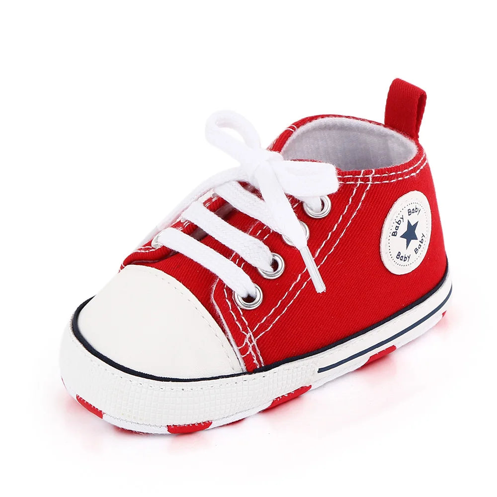 Spring New Baby Shoes Boy and Girl Classic Canvas Casual Sneakers Soft Sole Non-Slip Walking Newborn Toddler Shoes First Walkers by Creative Vault Marketplace
