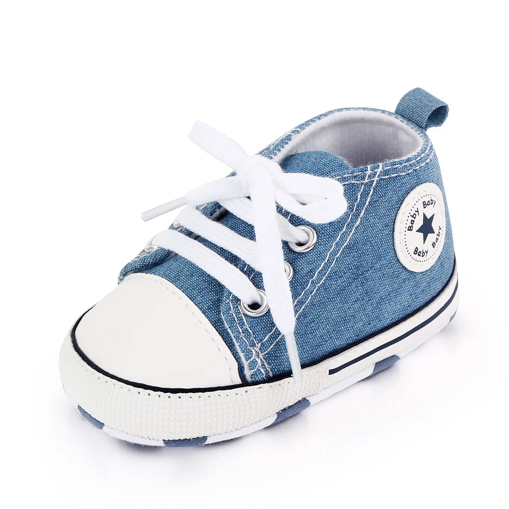 Spring New Baby Shoes Boy and Girl Classic Canvas Casual Sneakers Soft Sole Non-Slip Walking Newborn Toddler Shoes First Walkers by Creative Vault Marketplace