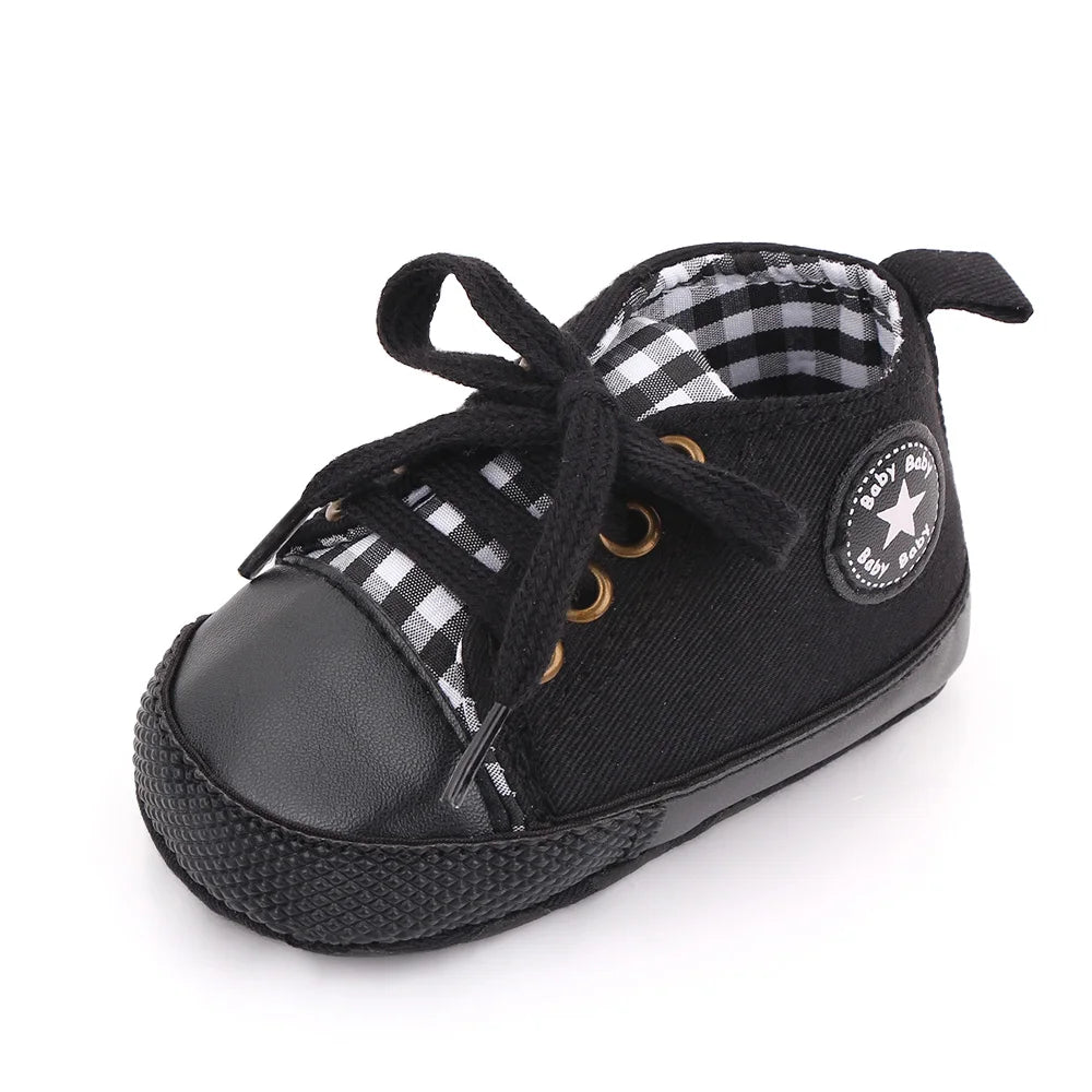Spring New Baby Shoes Boy and Girl Classic Canvas Casual Sneakers Soft Sole Non-Slip Walking Newborn Toddler Shoes First Walkers by Creative Vault Marketplace