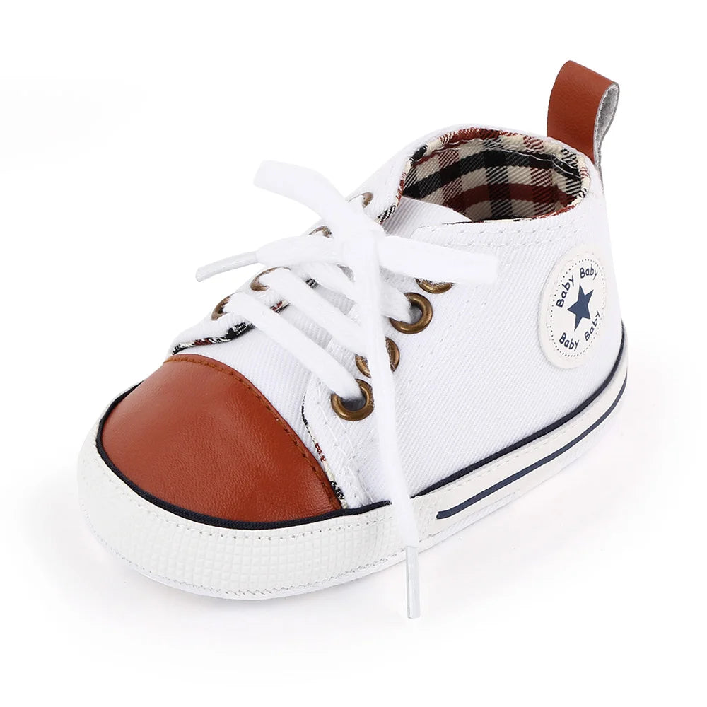 Spring New Baby Shoes Boy and Girl Classic Canvas Casual Sneakers Soft Sole Non-Slip Walking Newborn Toddler Shoes First Walkers by Creative Vault Marketplace
