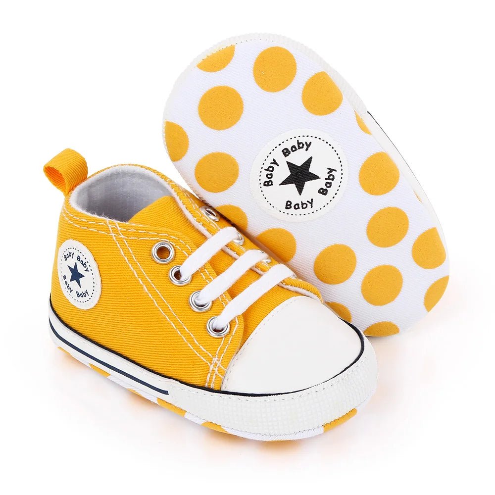 Spring New Baby Shoes Boy and Girl Classic Canvas Casual Sneakers Soft Sole Non-Slip Walking Newborn Toddler Shoes First Walkers by Creative Vault Marketplace
