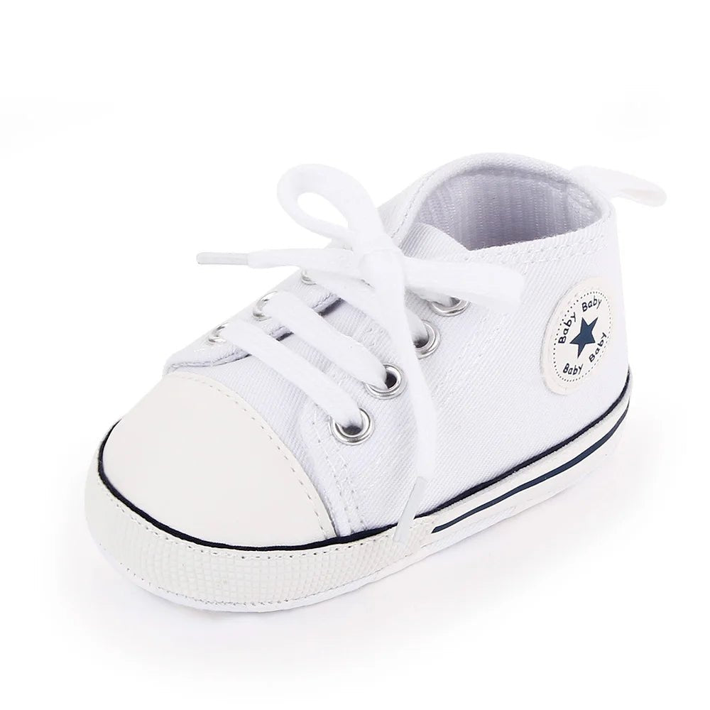 Spring New Baby Shoes Boy and Girl Classic Canvas Casual Sneakers Soft Sole Non-Slip Walking Newborn Toddler Shoes First Walkers by Creative Vault Marketplace