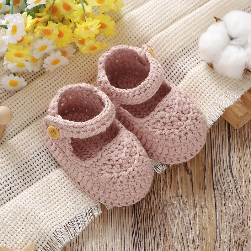 Newborn Baby Girl Shoes 0-1Y Fashion Pure Color Knit Infant Anti-Slip Soft Soled First Walkers Children Winter Walking Prewalker by Creative Vault Marketplace