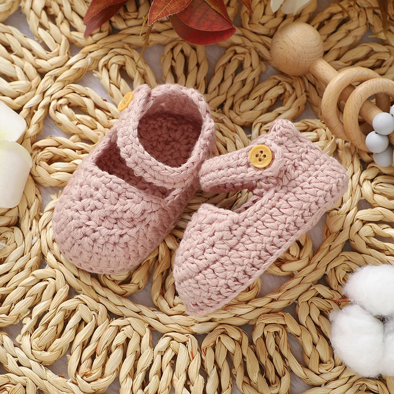 Newborn Baby Girl Shoes 0-1Y Fashion Pure Color Knit Infant Anti-Slip Soft Soled First Walkers Children Winter Walking Prewalker by Creative Vault Marketplace