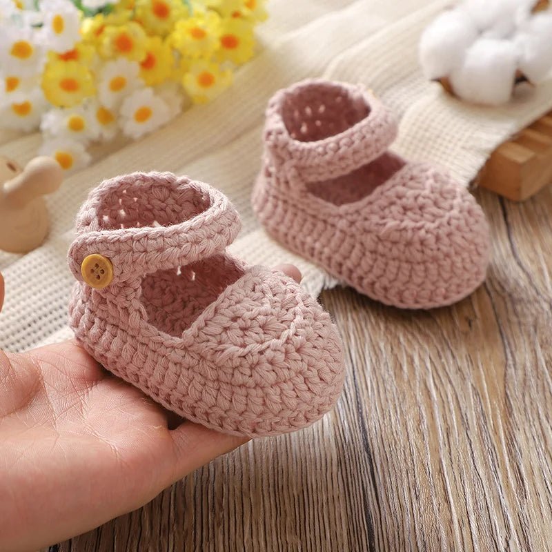 Newborn Baby Girl Shoes 0-1Y Fashion Pure Color Knit Infant Anti-Slip Soft Soled First Walkers Children Winter Walking Prewalker by Creative Vault Marketplace