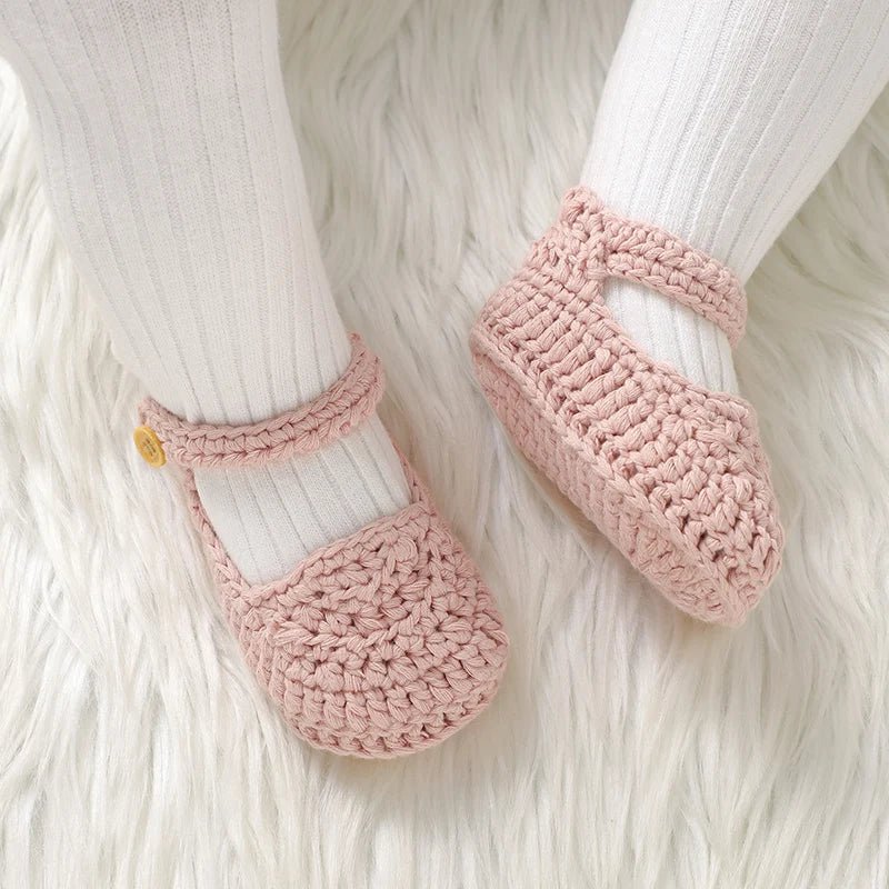 Newborn Baby Girl Shoes 0-1Y Fashion Pure Color Knit Infant Anti-Slip Soft Soled First Walkers Children Winter Walking Prewalker by Creative Vault Marketplace