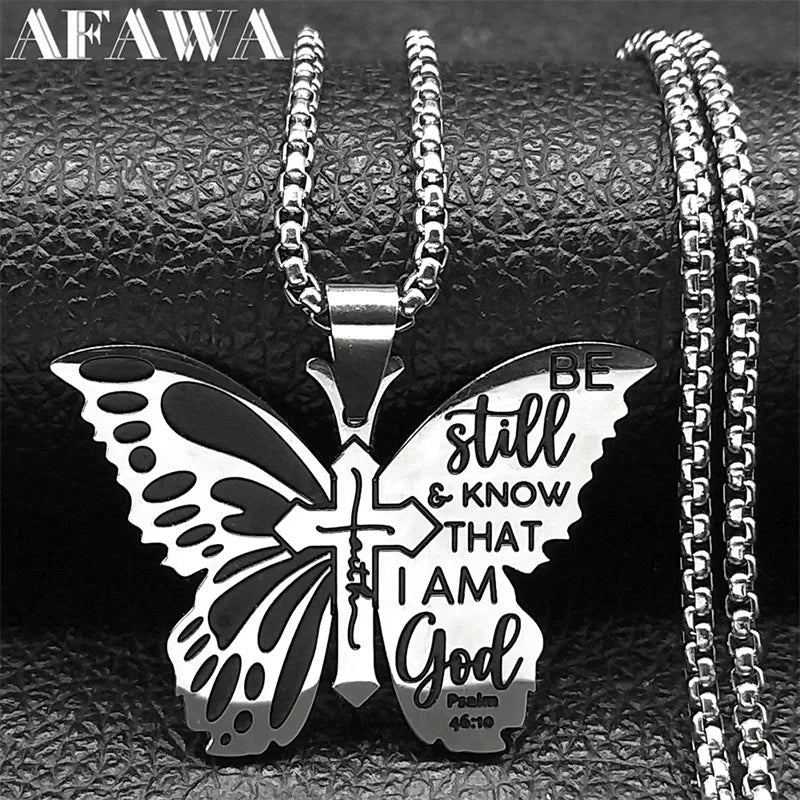 Butterfly Faith Cross Necklace - Embrace Your Beliefs with Style by Creative Vault Marketplace