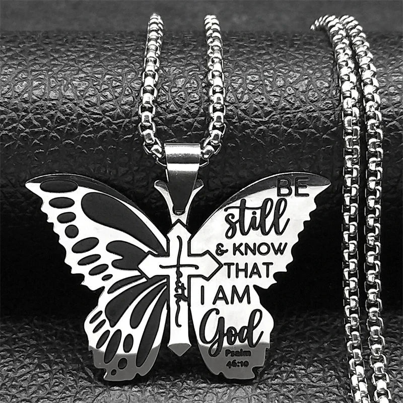 Butterfly Faith Cross Necklace - Embrace Your Beliefs with Style by Creative Vault Marketplace
