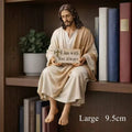 Inspirational Jesus Statue Faith Reminder Figurine Handmade Stiting Jesus Christ Religious Tabletop Decoration Resin Miniatures by Creative Vault Marketplace