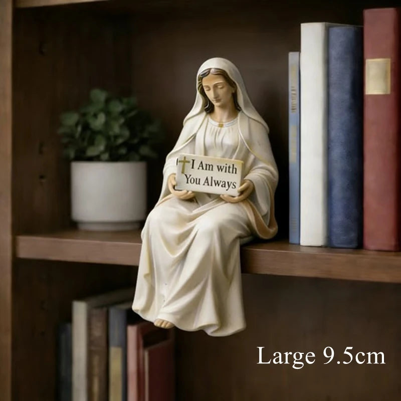 Inspirational Jesus Statue Faith Reminder Figurine Handmade Stiting Jesus Christ Religious Tabletop Decoration Resin Miniatures by Creative Vault Marketplace