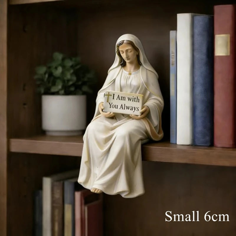 Inspirational Jesus Statue Faith Reminder Figurine Handmade Stiting Jesus Christ Religious Tabletop Decoration Resin Miniatures by Creative Vault Marketplace