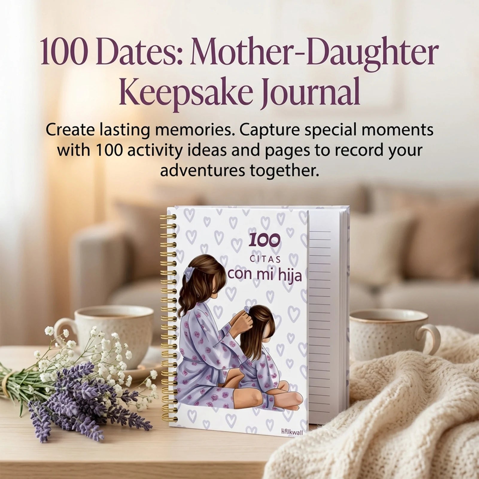 Hardcover Mother Daughter Memory Book 100 Date Journal With Photo Space Smooth Paper Daily Diary Gift For Mothers Daughters by Creative Vault Marketplace
