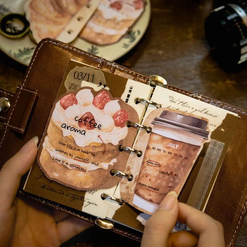 Journal GO 12sheets 365 Days of Coffee and Bread Vintage Cake Calendar 2026 Collage Memo Pad Creative DIY Planner Junk Journal by Creative Vault Marketplace
