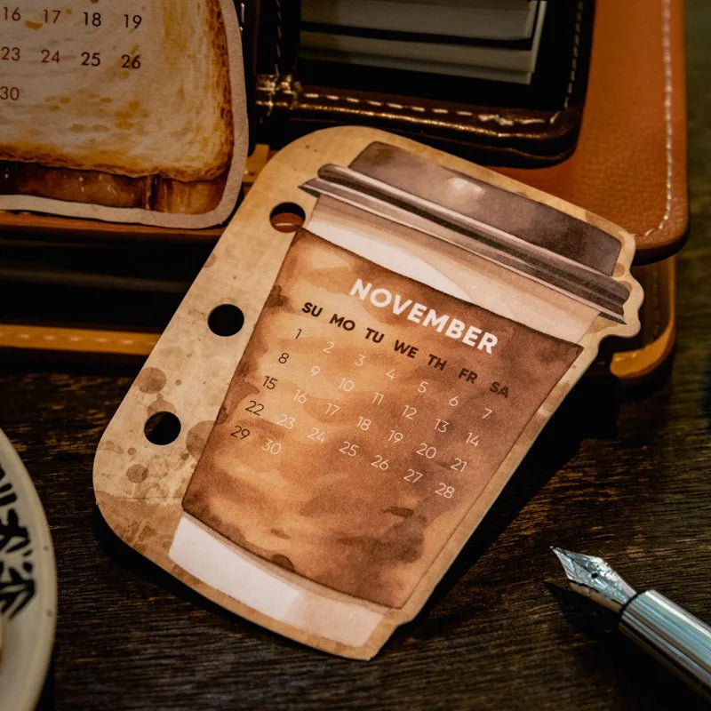 Journal GO 12sheets 365 Days of Coffee and Bread Vintage Cake Calendar 2026 Collage Memo Pad Creative DIY Planner Junk Journal by Creative Vault Marketplace