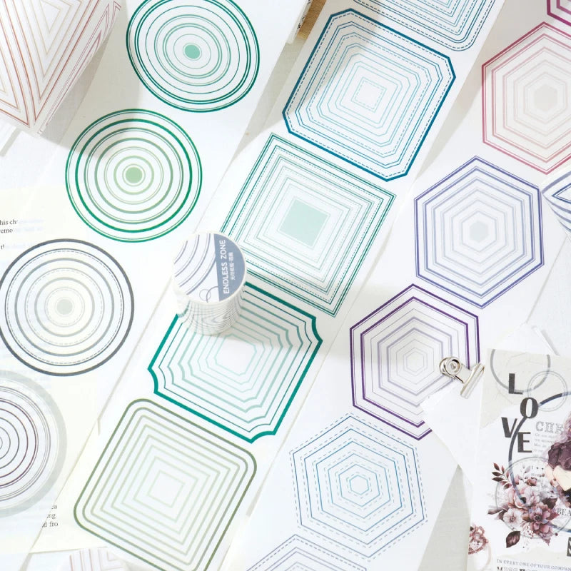 Journal GO 9x200cm Endless Frames Long Loop Die Cut TapeStickers Creative DIY Collage Junk Journa Materials Decor Scrapbooking by Creative Vault Marketplace