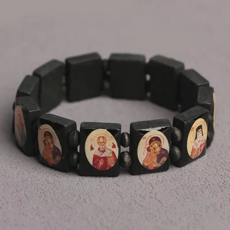 Natural Wooden Bracelet Jewelry Mary Faith Rosary Bracelet Religious Jewelry by Creative Vault Marketplace