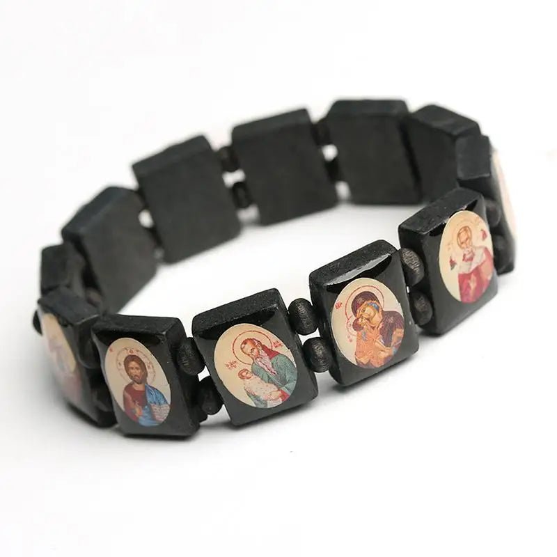 Natural Wooden Bracelet Jewelry Mary Faith Rosary Bracelet Religious Jewelry by Creative Vault Marketplace