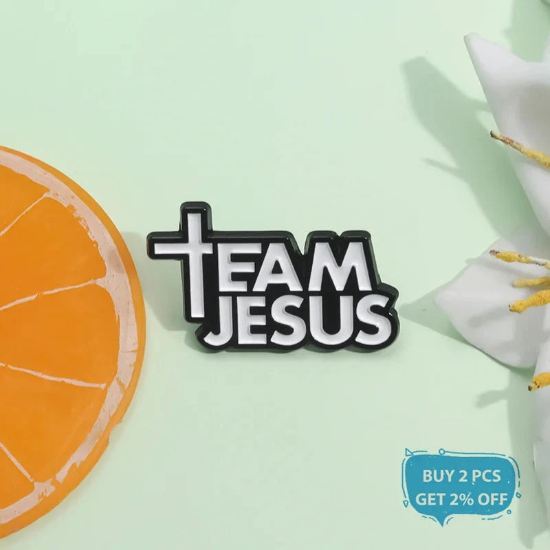 Embrace Your Faith with the Team Jesus Enamel Pin | Inspirational Christian Jewelry by Creative Vault Marketplace