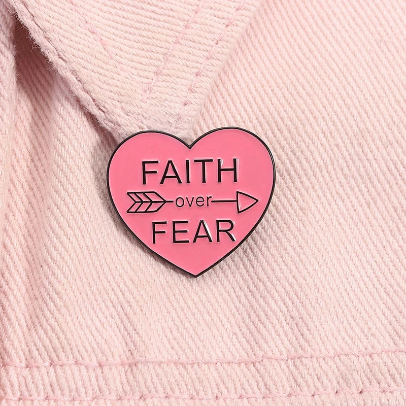 Faith Over Fear Enamel Pin Bible Verse Jesus Religious Brooch Lapel Backpack Badge Decoration Jewelry Gift For Christian by Creative Vault Marketplace