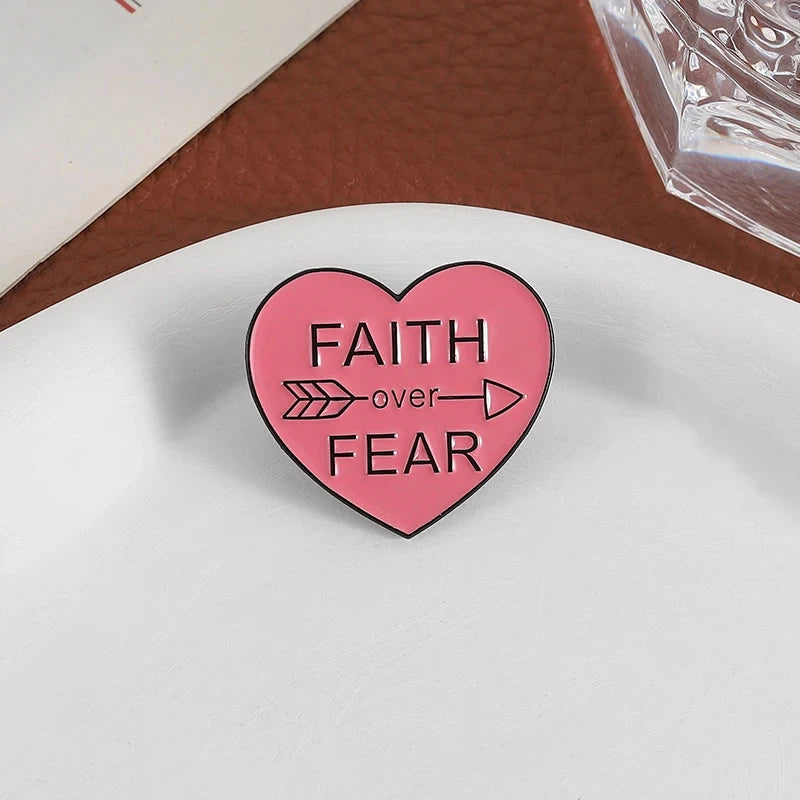 Faith Over Fear Enamel Pin Bible Verse Jesus Religious Brooch Lapel Backpack Badge Decoration Jewelry Gift For Christian by Creative Vault Marketplace