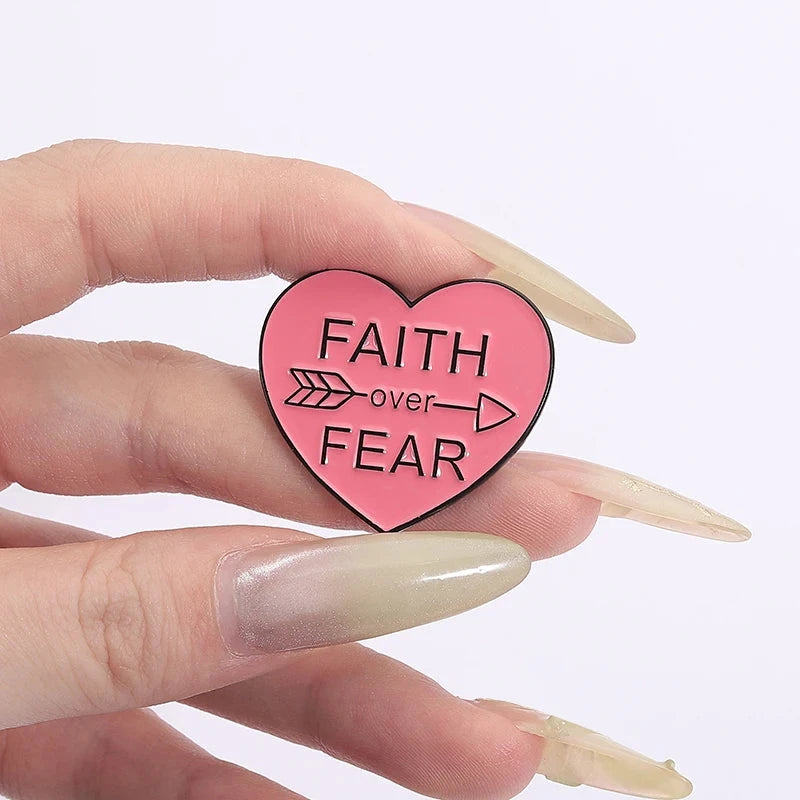 Faith Over Fear Enamel Pin Bible Verse Jesus Religious Brooch Lapel Backpack Badge Decoration Jewelry Gift For Christian by Creative Vault Marketplace