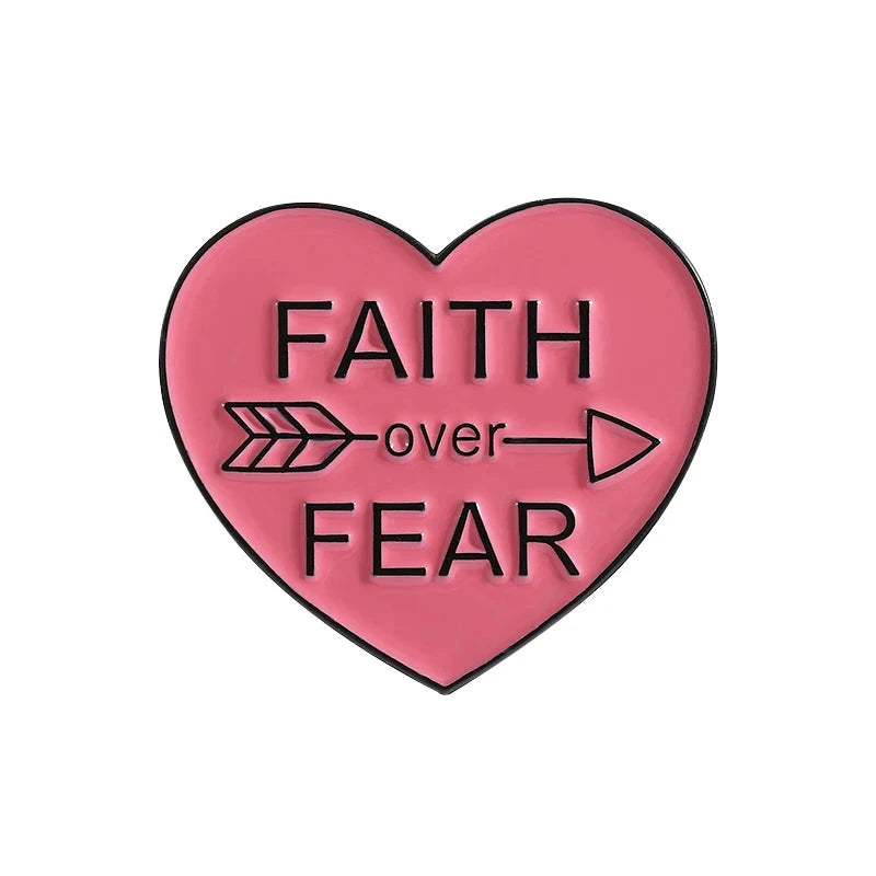 Faith Over Fear Enamel Pin Bible Verse Jesus Religious Brooch Lapel Backpack Badge Decoration Jewelry Gift For Christian by Creative Vault Marketplace