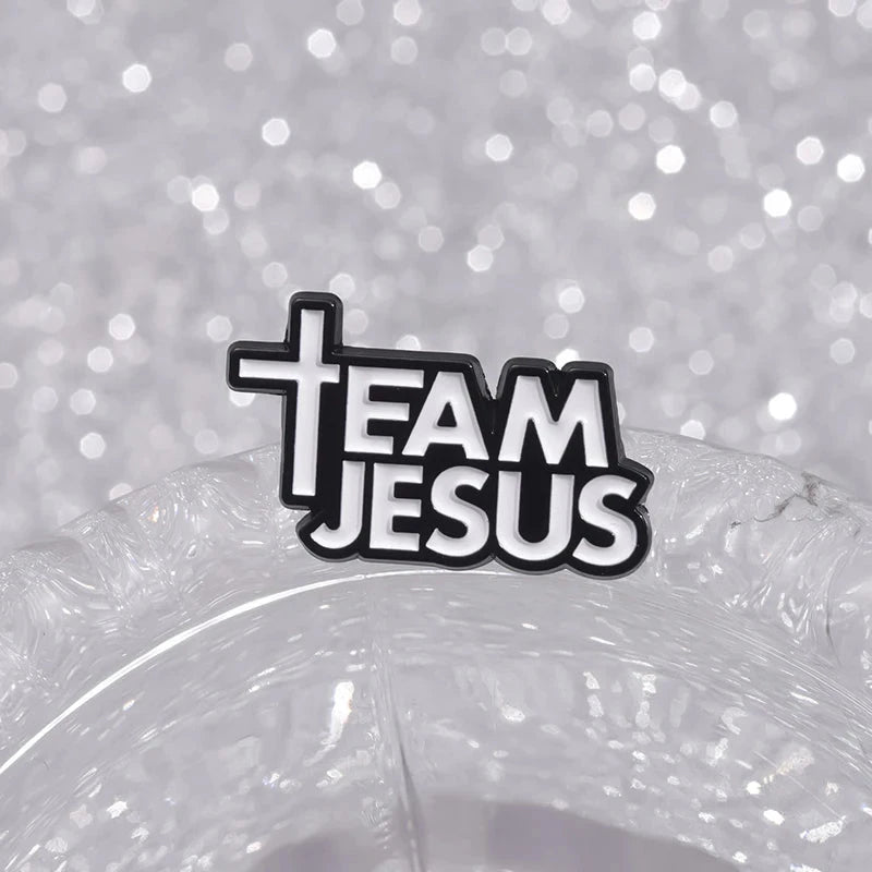 Inspire Your Journey with the Team Jesus Enamel Pin - A Faithful Accessory for Every Christian by Creative Vault Marketplace