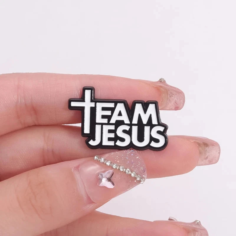 Inspire Your Journey with the Team Jesus Enamel Pin - A Faithful Accessory for Every Christian by Creative Vault Marketplace